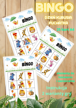 BINGO KUBUŚ PUCHATEK 25 kart - Dzień Kubusia Puchatka pdf