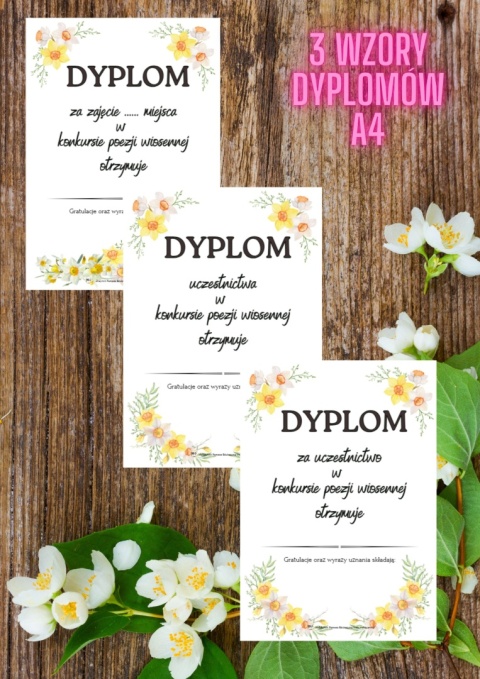 Dyplom dyplomy KONKURS POEZJI WIOSENNEJ pdf wiosna